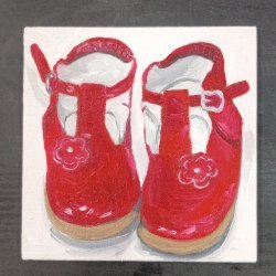 Red canvas shoes