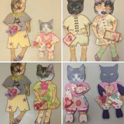Mini Valentine paper dolls