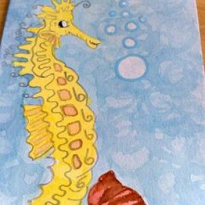 Seahorse at play