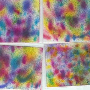 Flowers in the rain (4 separate cards)