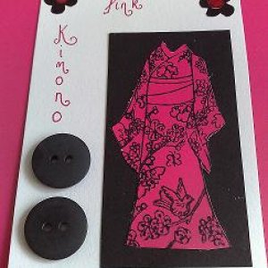Black Button & Pink Kimono