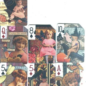 Altered Playing Cards swap with Flower(s) and something that flies