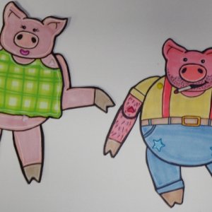 paper doll pigs in clothes