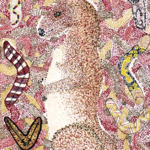 #171 - Kangaroo with Boomerangs in Australian Aboriginal Style