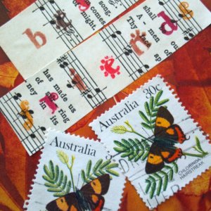 Butterfly and Bug postage stamp