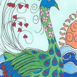 Whimsical Colorful Water Bird