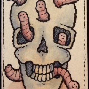 Skulls - hand-drawn, hand-painted