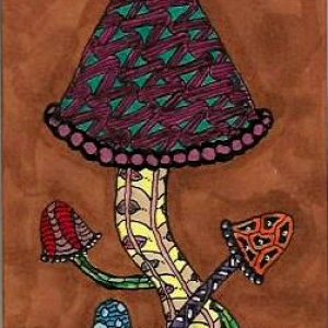 For Jewels' Zentangle Mushrooms and Toadstools swap