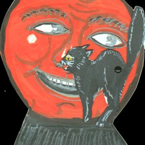 Vintage Style Moon Cat Halloween Paper Doll