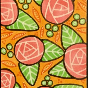Orange, pink, and lime green ATCs
