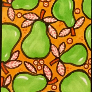 Orange, pink, and lime green ATCs