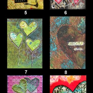 2017 February Monthly ATC Contest - Theme: Mixed Media Hearts