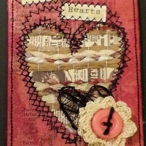 February - Mixed Media Hearts
