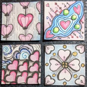 Zentangle Heart Inchie swap