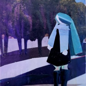 Girl in snowy forest