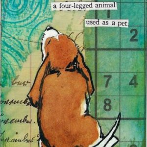 Sudoku Art Play Swap - Dog as Pet, Pink Flower