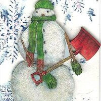 Snowy Swap snowman shovel