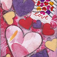 VALATART 02 Multicolor heart love stamp