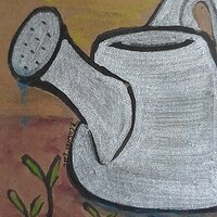 Watering Can with Sprouts