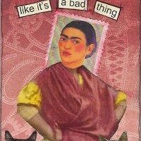 Postage Stamp People 2 - Cat Lady