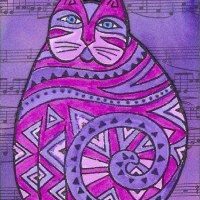 Color Cube Purple Cat