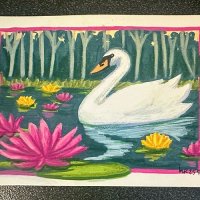 Swan + Water Lilies