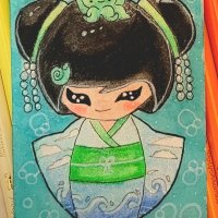 Waves Kokeshi Doll