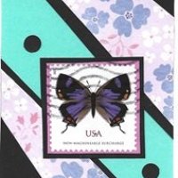 "Butterfly in Lilac and Aqua"