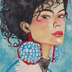 PIF post card swap,4x6, watercolors and ink (for lazy shadows)