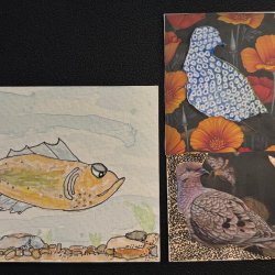 Fish and Mixed media piece Birds