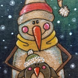 Whimsy snowman and friend