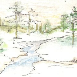 Winter Stream on Hillside