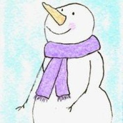 Color Cube 836 snow person in purple scarf