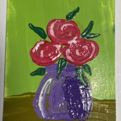 “Roses in a Purple Vase”