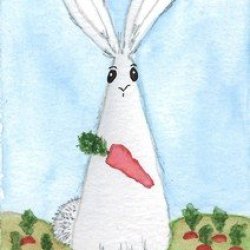 Bunny in carrot patch