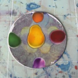 Coin with liquid acrylics