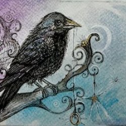 "Raven Findings" Postcard traded