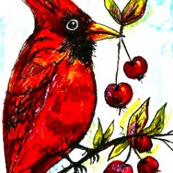 Traded~ Cardinal with Cherries
