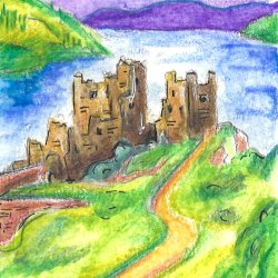 Do you know WHERE the ruins of a stronghold overlook the Loch?