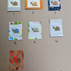 Traded - Cross stitched snails