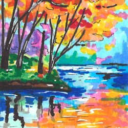 Colors of Autumn - Reflections of Leaves