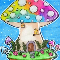 rainbow mushroom house