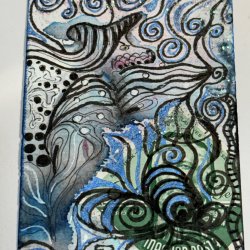 Zentangle ghost in rage, made for H’ween Challenge