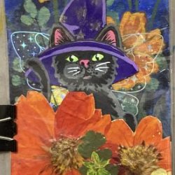 Black Cat Flower Pocket (available)
