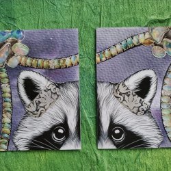 Mixed media raccoon