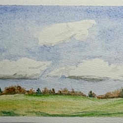 Landscape in watercolor