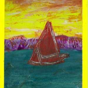 Red sailboat