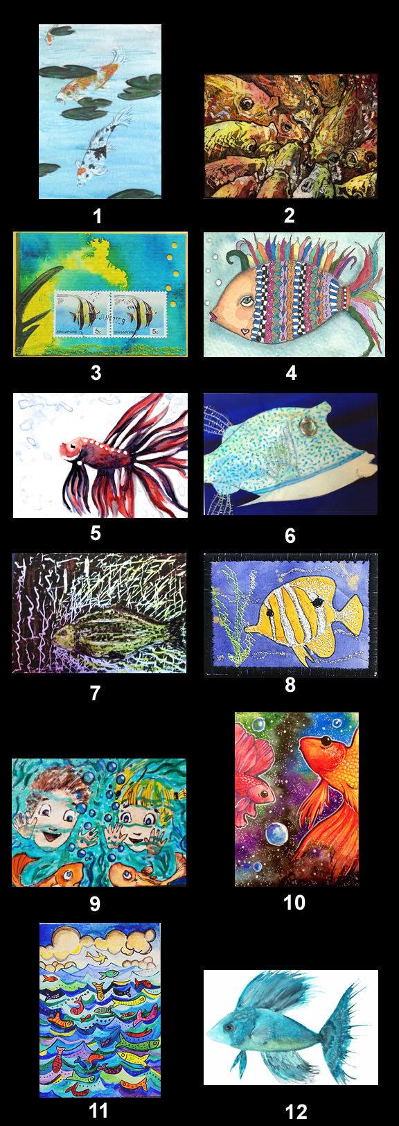 2016 December Monthly ATC Contest - Theme: Fish