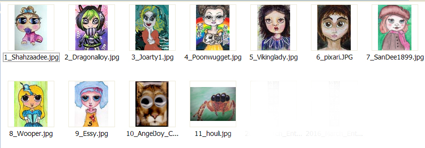 2016 March Contest Entrants