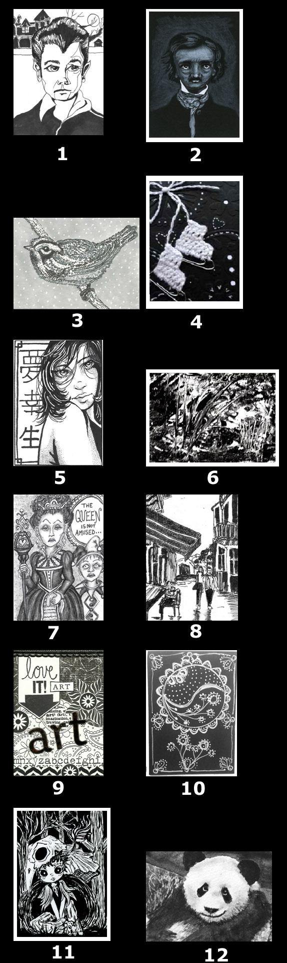 2017 January Monthly ATC Contest - Theme: Black & White